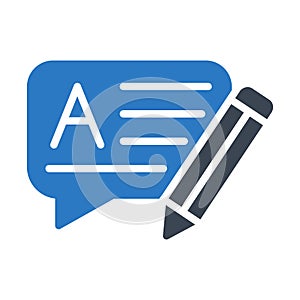 Message glyph color flat vector icon