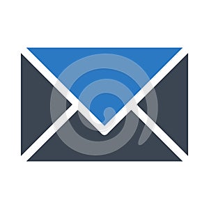 Message glyph color flat vector icon