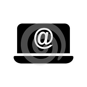 Message glyph flat vector icon