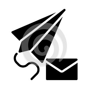 Message glyph flat vector icon