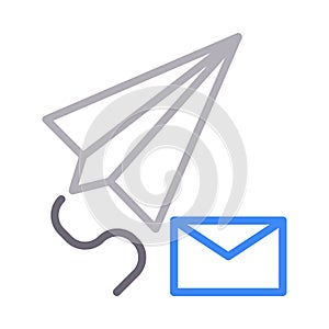 Message colour line vector icon