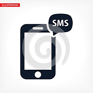 Message vector Icon in trendy flat style isolated on grey background. Sms symbol for your web site design, vector Icon logo, app,