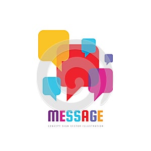 Message - vector logo template concept illustration in flat style. Talking chat creative sign. Social media abstract symbol.