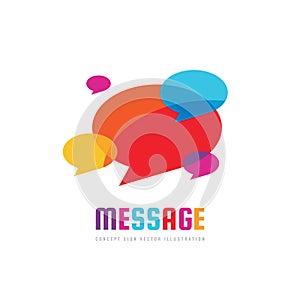 Message - vector logo template concept illustration in flat style. Talking chat creative sign. Social media abstract symbol.