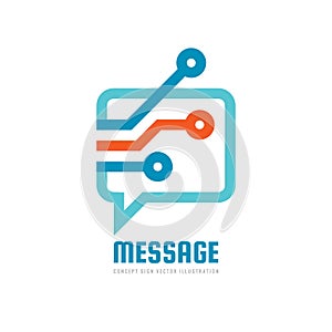 Message - vector logo template concept illustration. Speech bubble creative sign. Internet chat icon. Modern computer technology s