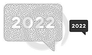 2022 Message Vector Mesh Wire Frame Model