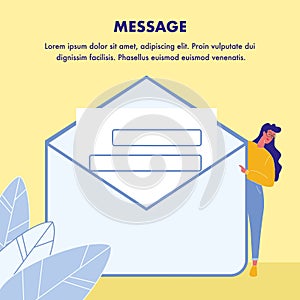 Message Vector Poster Template with Text Space