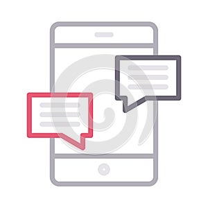 Messages colour line vector icon