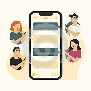Messages concept mobile group chat
