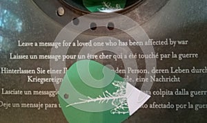 Messages to loved ones who died in the war in St. Patrick\'s Church