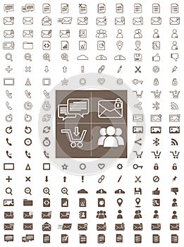 Messaging and Communication Line and Flat Vector Icon Pack