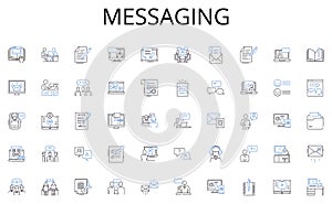 Messaging line icons collection. Adventure, Adrenaline, Excitement, Rush, Fear, Euphoria, Intensity vector and linear