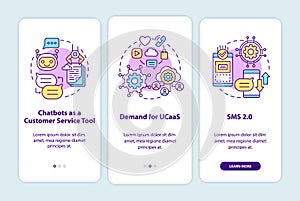 Messaging software trend onboarding mobile app page screen