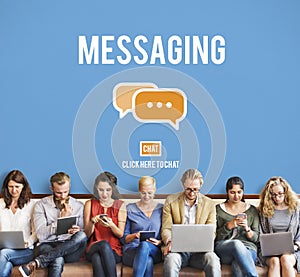 Messaging Texting Connection Networking Connection Concept