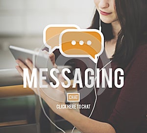 Messaging Texting Connection Networking Connection Concept