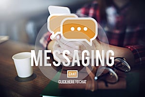 Messaging Texting Connection Networking Connection Concept