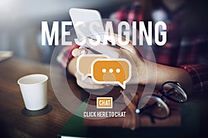 Messaging Texting Connection Networking Connection Concept