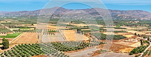 Messara plain landscape. Crete, Greece