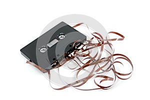 Messed up audio cassette tape