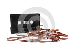 Messed up audio cassette tape photo