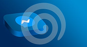 Messenger logo icon on button 3d rendering