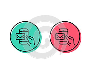 Messenger Mail line icon. New newsletter sign. Vector