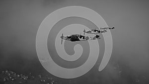 Messerschmitt Bf 109F-4 historical aircraft formation in flight photo