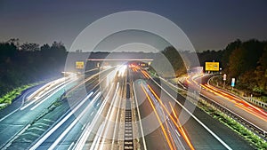 Messeschnellweg, or Autobahn 37. Hannover, Germany. Time lapse.