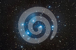 Messier 45 also nebula know as Pleiades photo