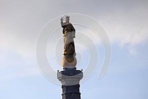 Messina, Sicily Italy: the gold Statue of the Madonna della Lettera