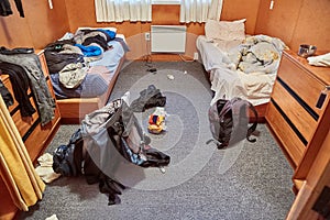 Messy dormitory room