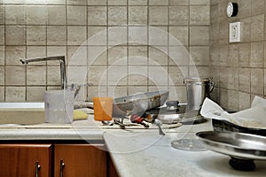 messy kitchen counter top