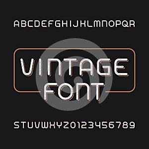 Messy vintage typeface. Retro alphabet font. Type letters and numbers.