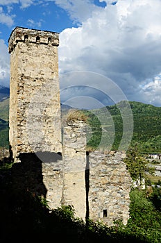 Mestia protective towers,famous medieval landmark,Georgia