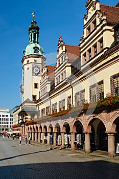 The old Town Hall in Leipzig, Saxony, Germany.