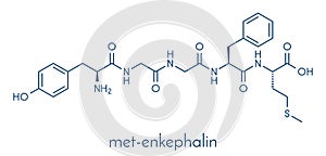 Met-enkephalin endogenous opioid peptide molecule. Skeletal formula. photo
