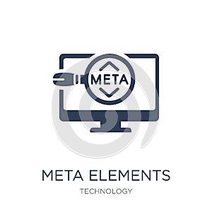 Meta Elements icon. Trendy flat vector Meta Elements icon on white background from Technology collection