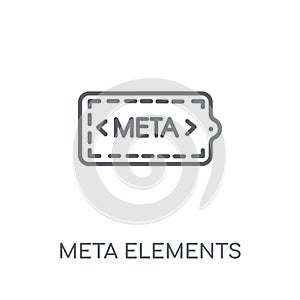 Meta Elements linear icon. Modern outline Meta Elements logo con photo