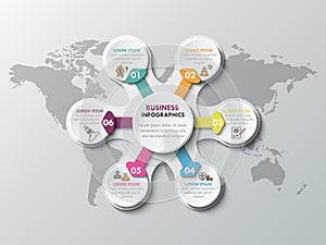 Metaball business infographics template for circle infographic