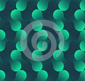 Metaball Seamless Pattern Trendy Vector Turquoise Harmonious Abstract Background photo