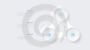 Metaball with three circles in the shape of a triangle. Cycle infographic template with 3 options