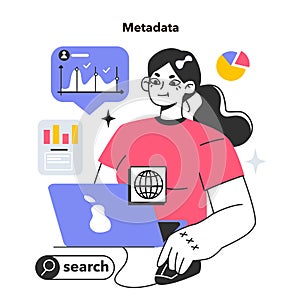 Metadata. Additional descriptive information about a file, content or resource.