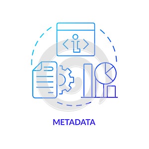 Metadata blue gradient concept icon