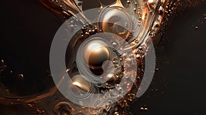 Metal abstract structure from waves, particles fluids and spheres