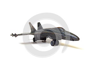 Metal aircraft toy.