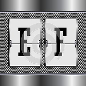 Metal alphabet of mechanical E-F