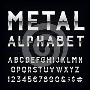 Metal Alphabet Vector Font.