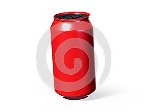 Metal Aluminum Beverage Drink Can 3d render on blue