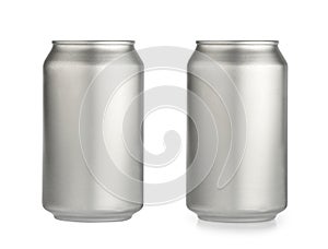 Metal aluminum beverage drink can isolated on white background clipping path. photography