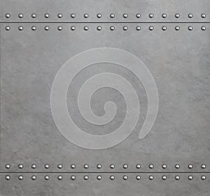 Metal armor background with rivets 3d illustration